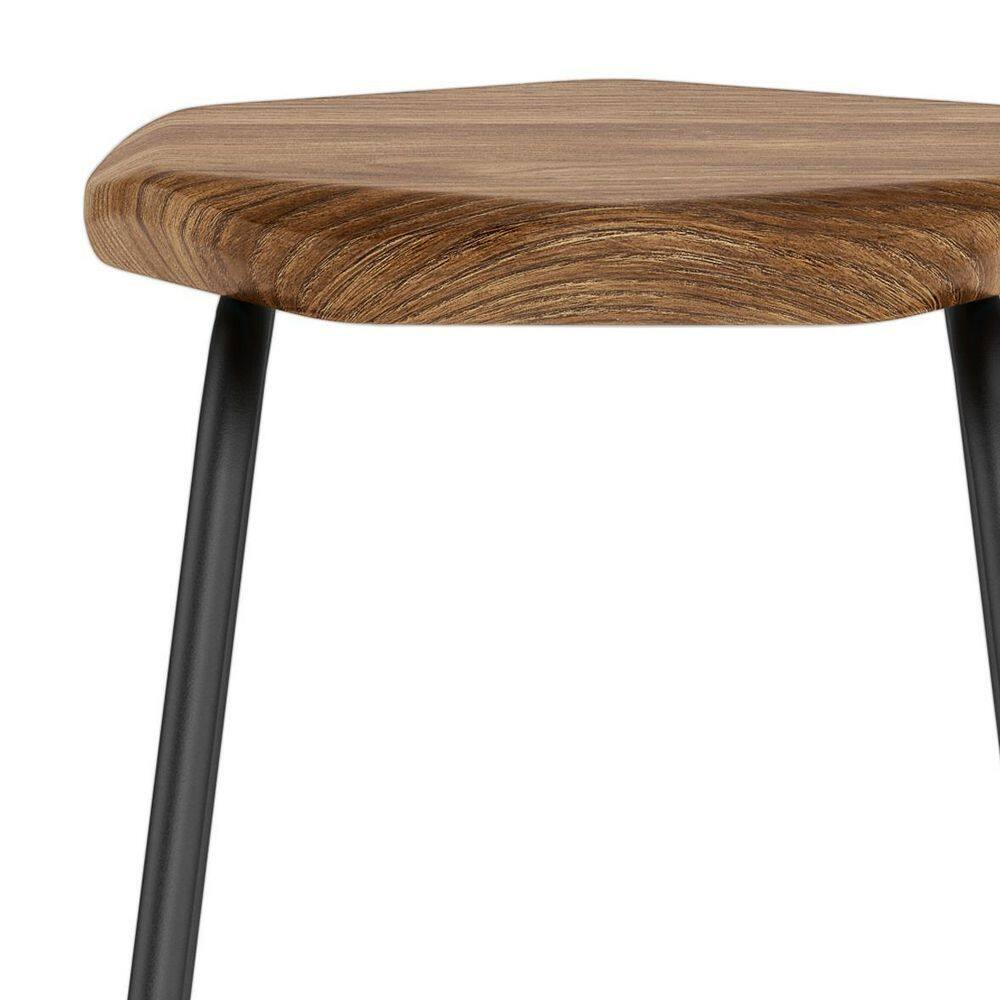 Orson Industrial Metal Saddle Counter Height Stool (Set of 2) in Natural