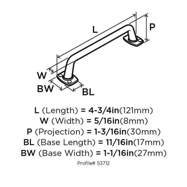 Rochdale 3-3/4 in. (96mm) Classic Satin Nickel Arch Cabinet Pull