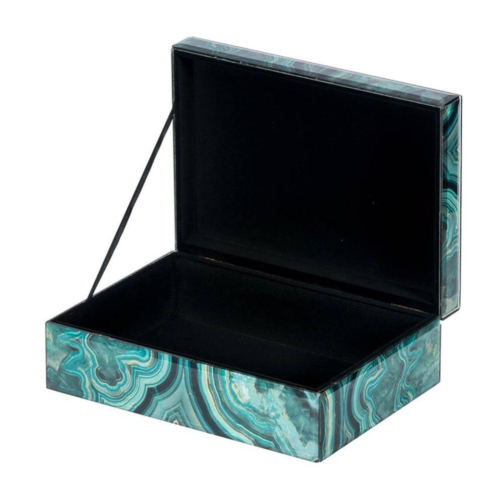 Bethany Marbled Box - Blue, Brown - Large
