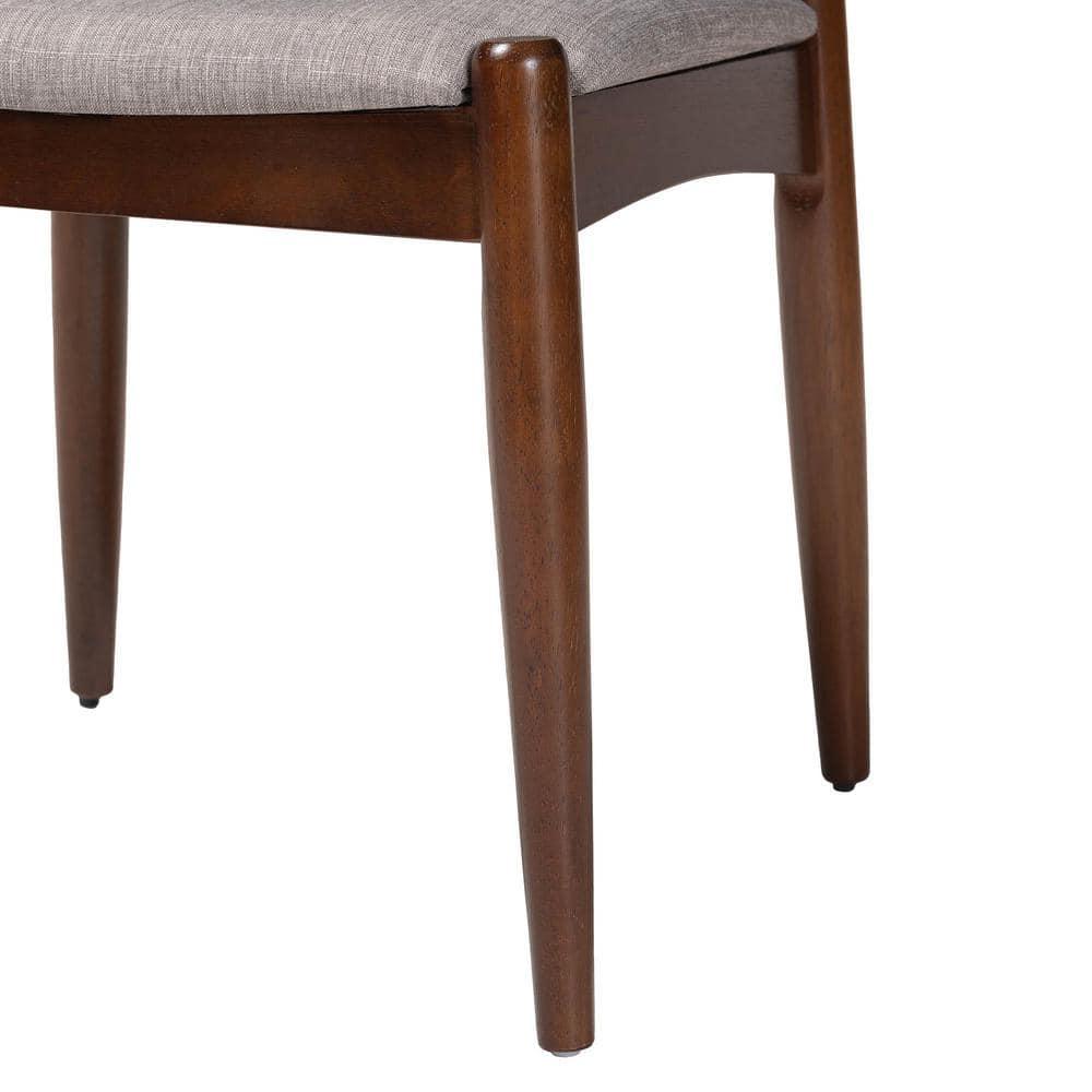 Set of 2 Aeron Wood Dining Chair Walnut - Baxton Studio: Retro-Inspired, Foam Padded, Tapered Legs