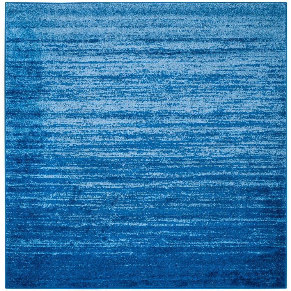Adirondack ADR113 Machine Made Indoor Area Rug - Light Blue/Dark Blue - 6'x6' - Safavieh