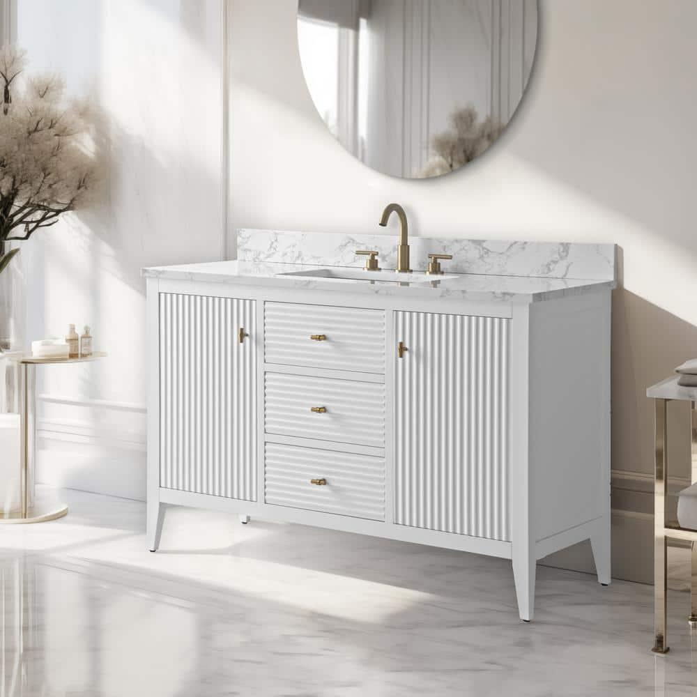 48'' Single Bathroom Vanity with Engineered Marble Top