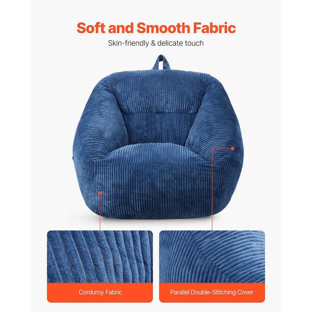 VEVOR 3-Foot Bean Bag Chair with Soft Armrests & Storage Pocket – Comfortable Seating for Home