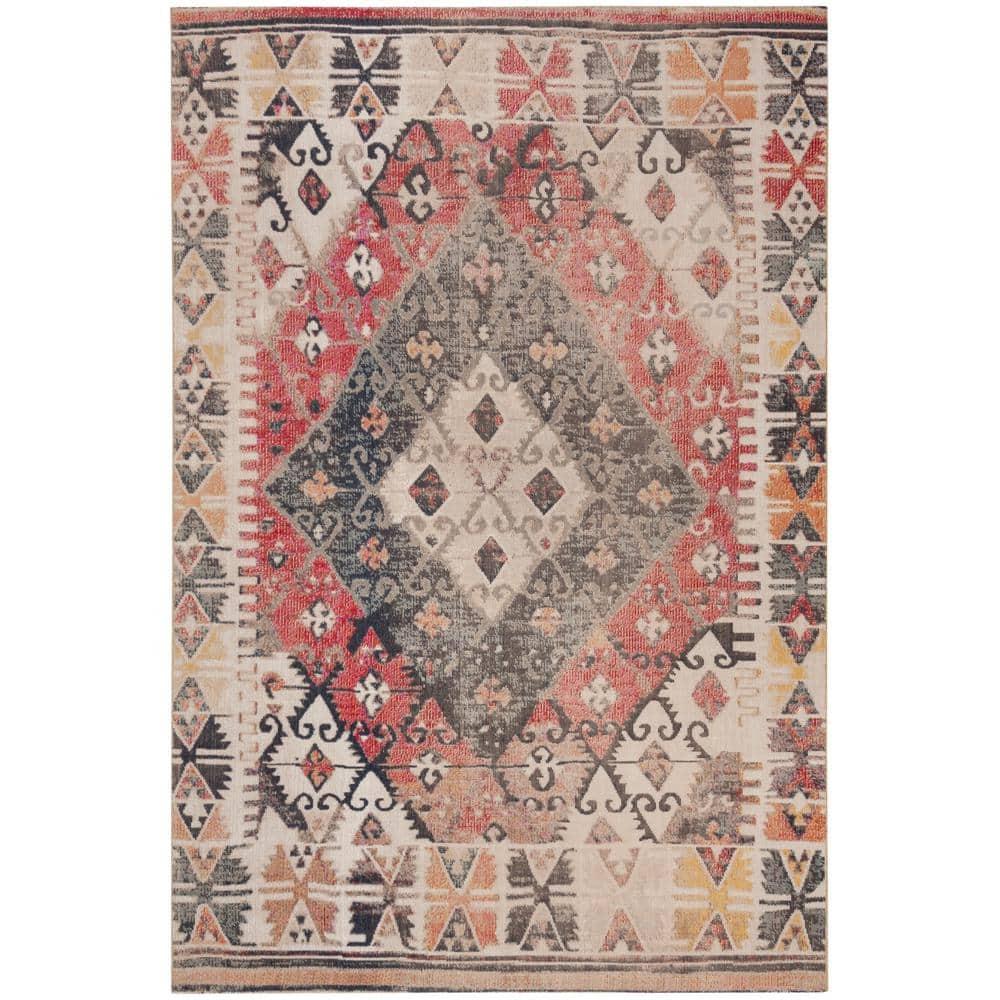 Montage MTG236 Power Loomed Indoor/Outdoor Area Rug - Rust/Multi - 8'x10' - Safavieh.