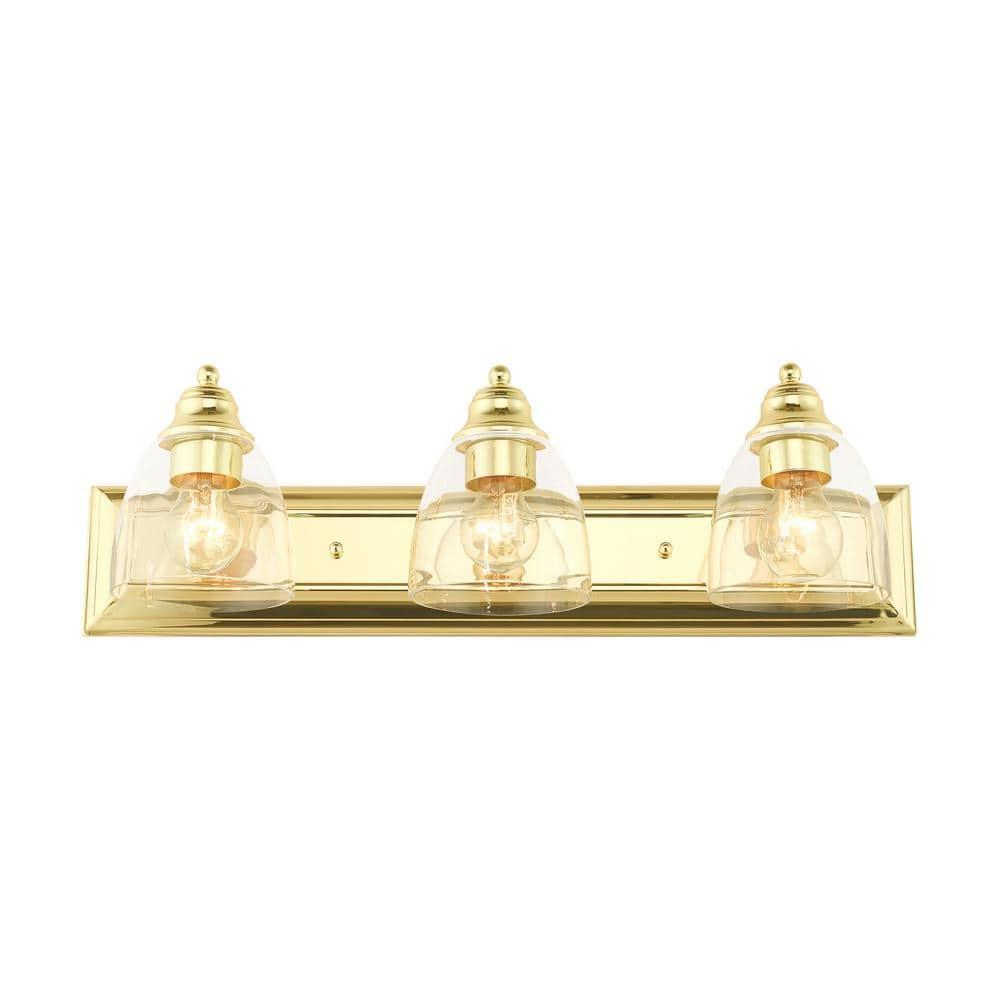 Livex Lighting Birmingham 3 - Light Vanity in  Polished Brass