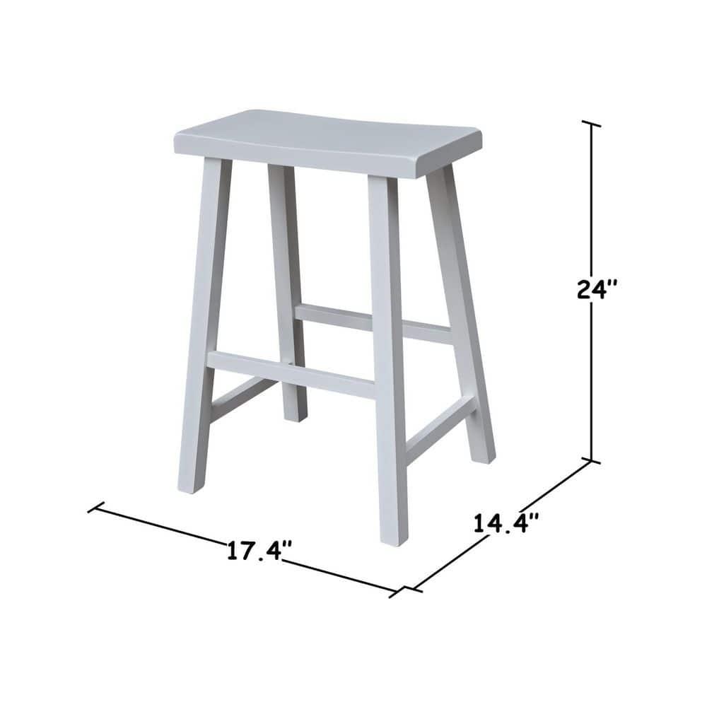 Davis Saddle Seat Counter Height Barstool White - International Concepts: Solid Wood, Rubberwood Legs, No Assembly Required