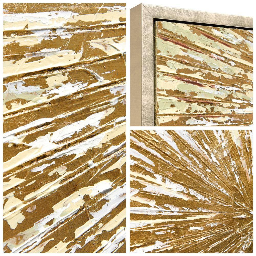 Empire Art Direct Radiant Burst Metallic Hand Painted Framed Canvas Wall Art with Gold Foil