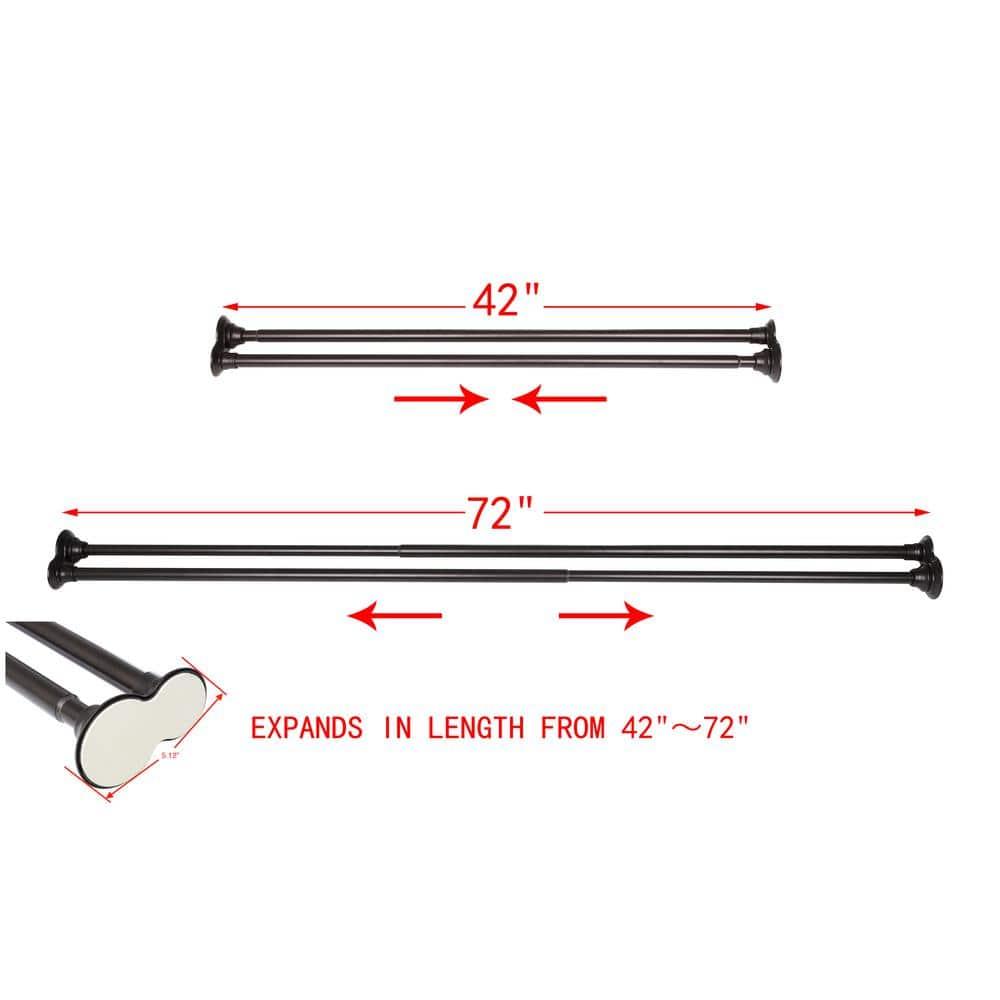 Utopia Alley 72'' Straight Tension Shower Curtain Rod & Hook Set