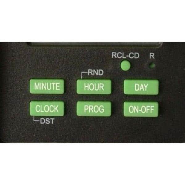 Woods 50015WD Outdoor 7-Day Heavy Duty Digital Plug-in Timer, 2 Grounded Outlets, Weatherproof, Perfect for Automating Holiday/Christmas Lights, Energy Saving Precision Programming, Black & Green