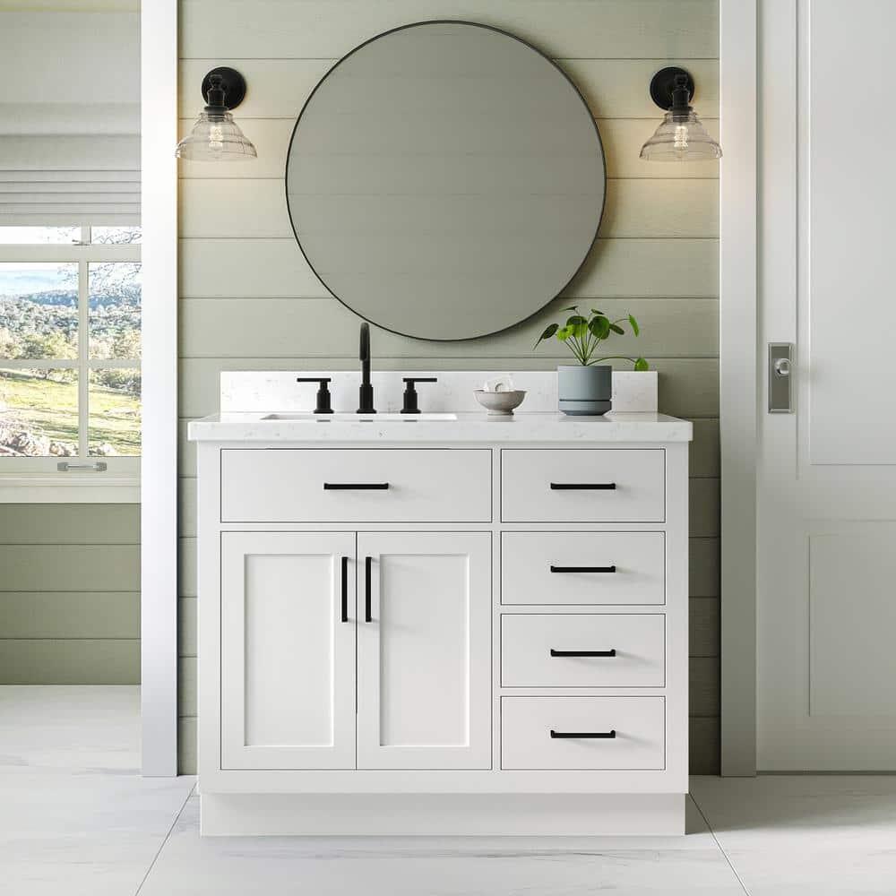 Ariel T042slcqrvo Hepburn 42" Free Standing Single Basin Vanity Set - White