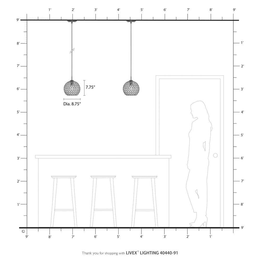 Livex Lighting Cassandra 1 - Light Pendant in  Brushed Nickel