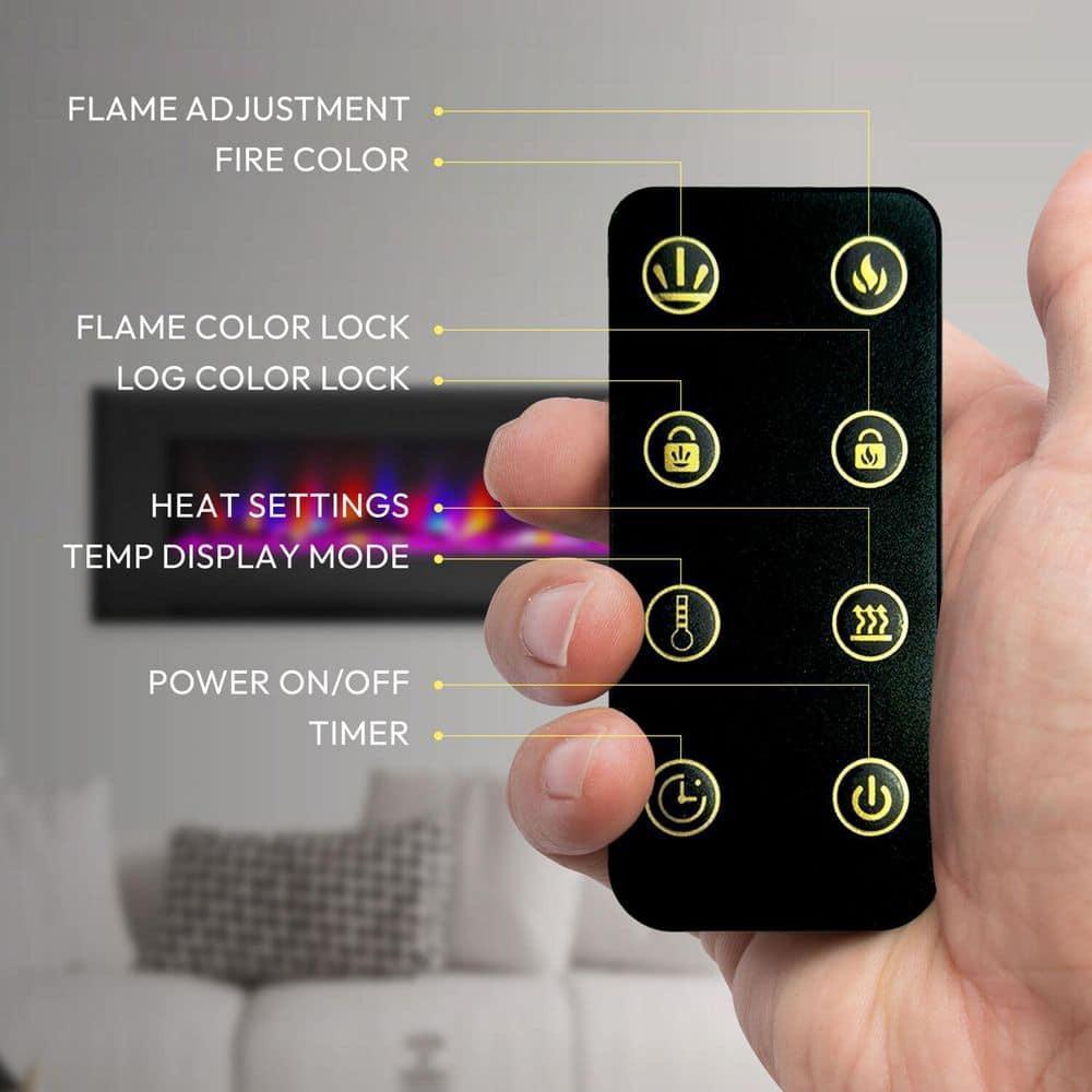 Cambridge Cambridge Wall Mount Electric Fireplace Heater with Remote Control for Indoor Use in Living Room, Bedroom, Home Office