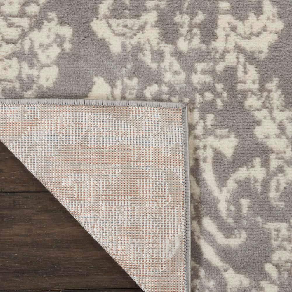 Nourison Jubilant 2'3" x 7'3" (7' Runner) Grey Area Rug Farmhouse Vintage Damask by Nourison
