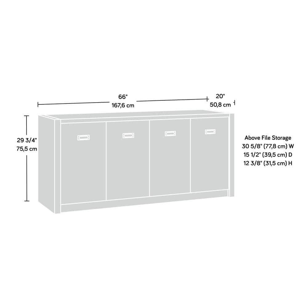 Inbox Zero Eraclio 65.984'' Wide 2 - Shelf Credenza with Cable Management