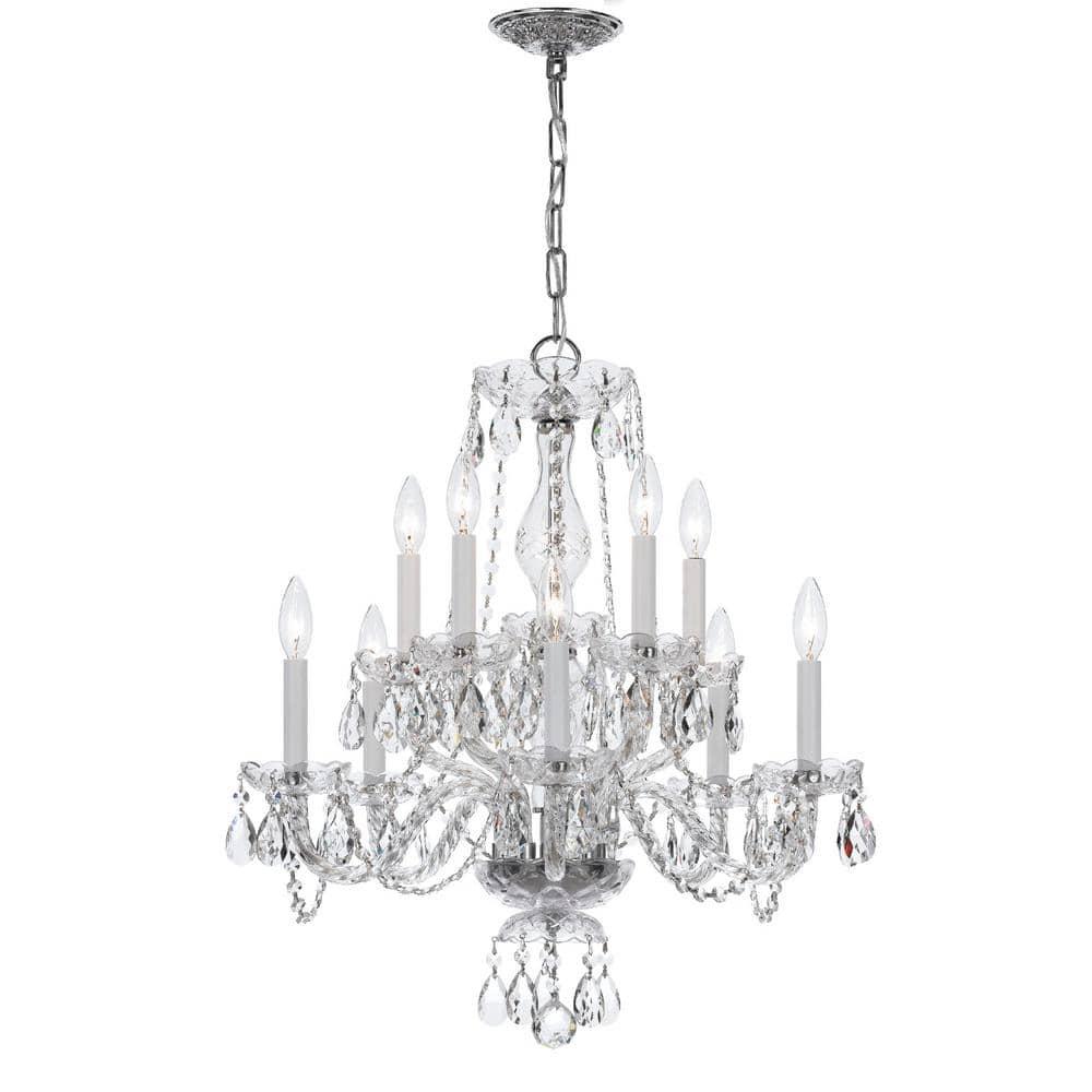 Crystorama Lighting Traditional Crystal 10 - Light Chandelier in  Polished Chrome