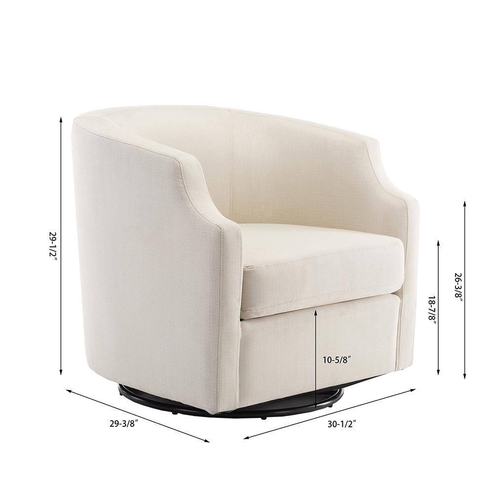 Debbie 77.47cm Wide Polyester Swivel Barrel Chair