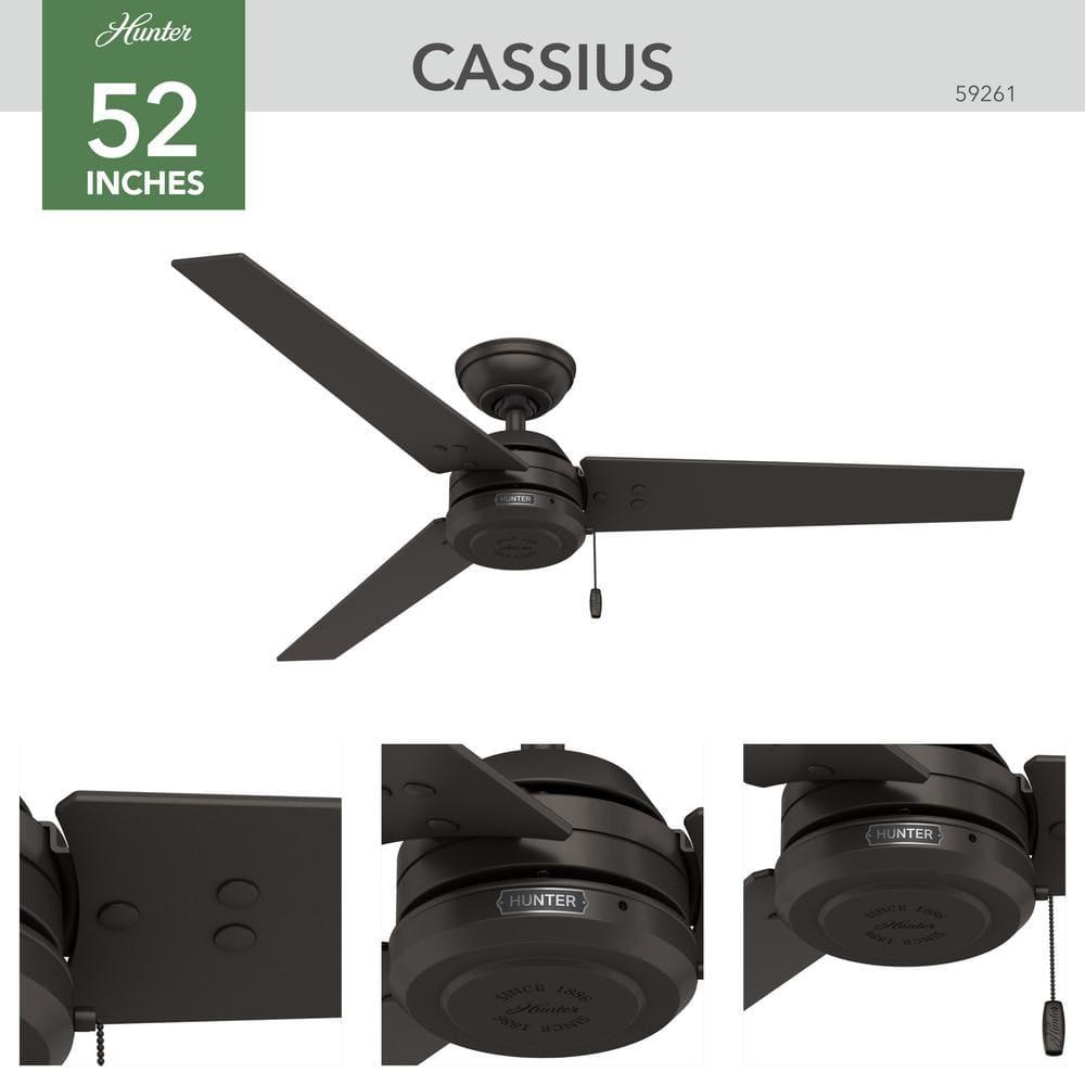 52" Cassius 3 - Blade Outdoor Standard Ceiling Fan with Pull Chain