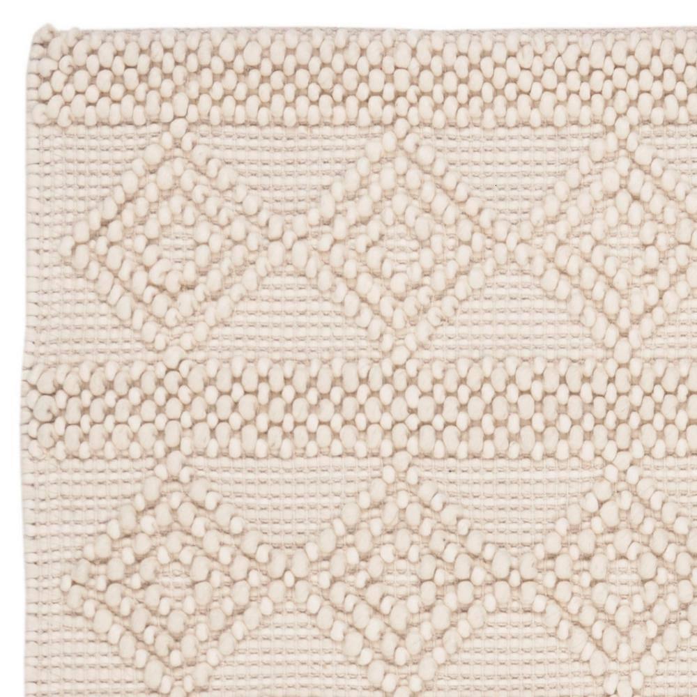 Natura Hand Woven Wool/Cotton Geometric Rug in Ivory