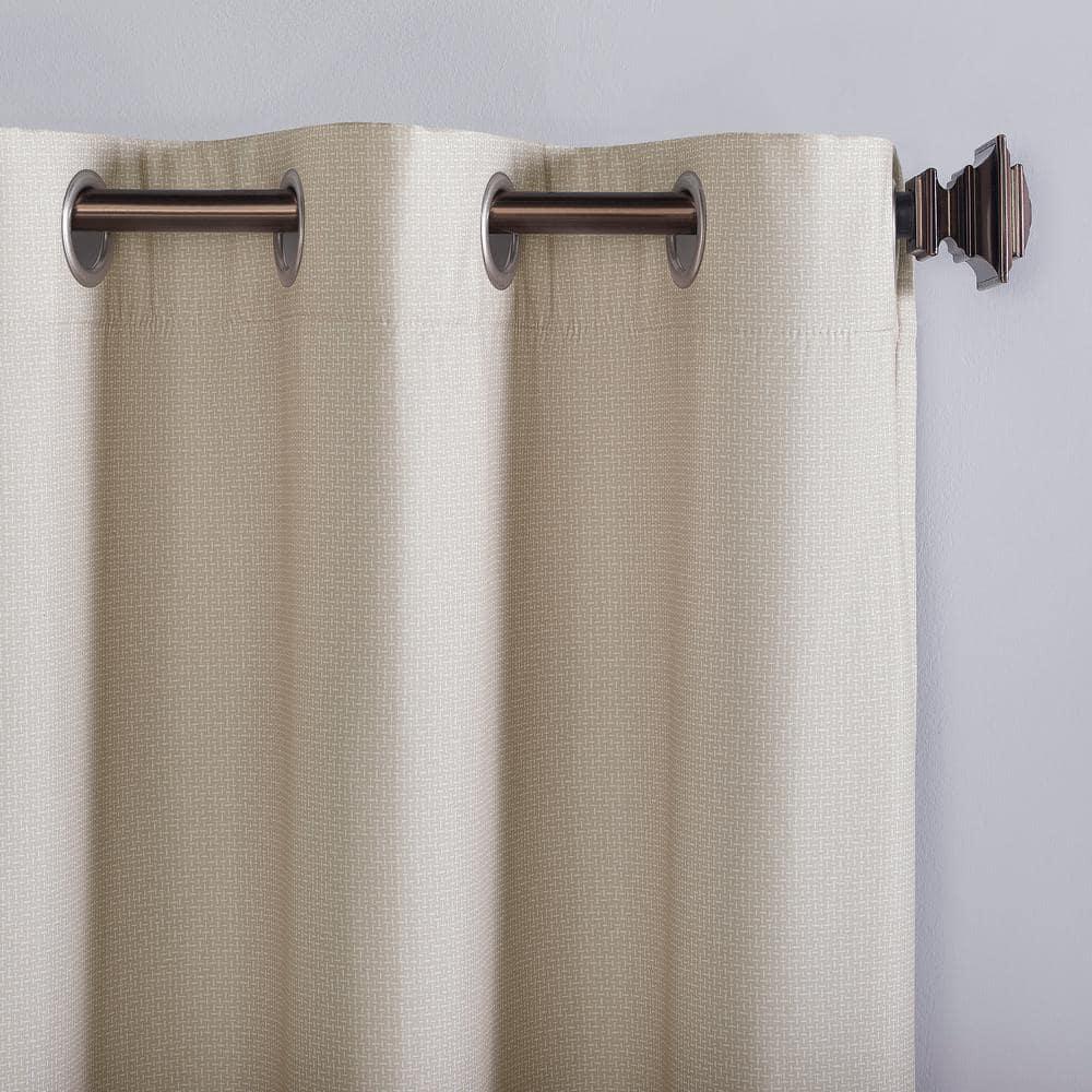 84"x40" Lindstrom Textured Draft Shield Fleece Insulated Energy Saving Grommet Top Room Darkening Curtain Panel Beige - No. 918