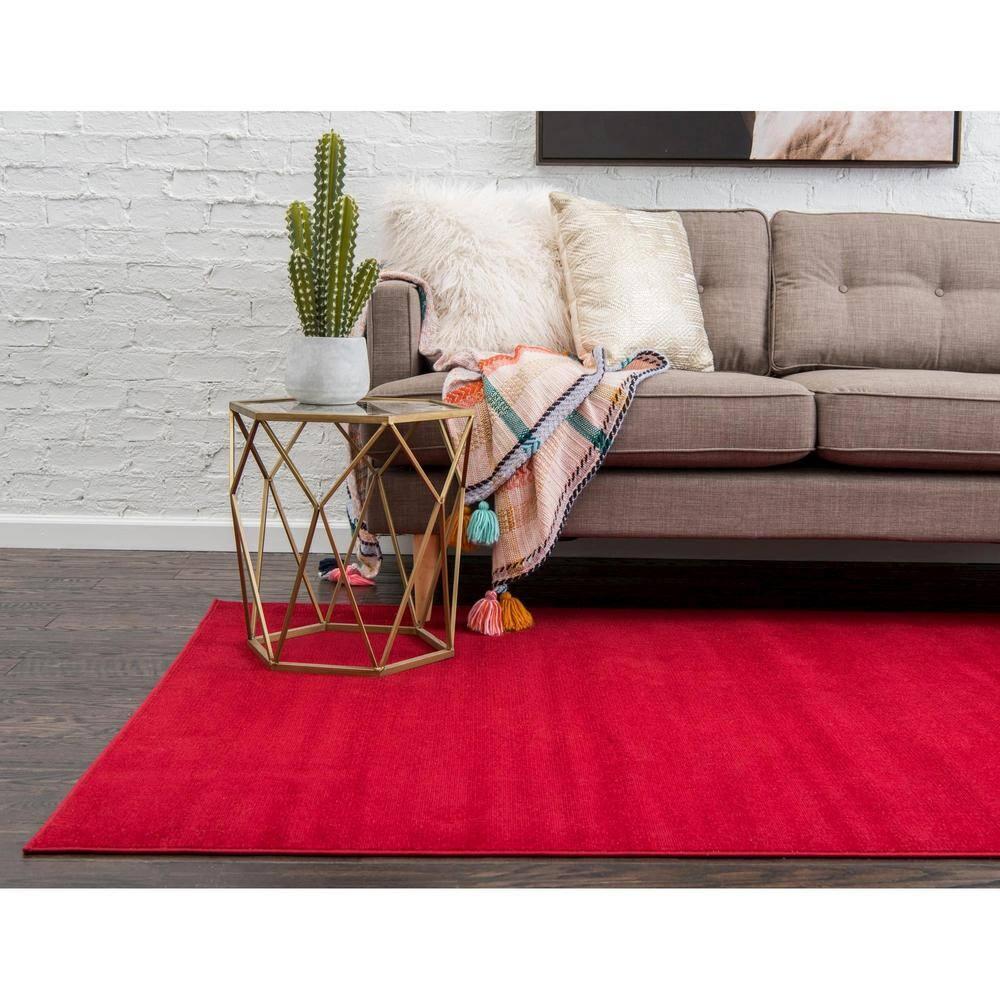 Unique Loom Williamsburg Collection Area Rug - Solid (4' 1" x 6' 1" Rectangle Burgundy)