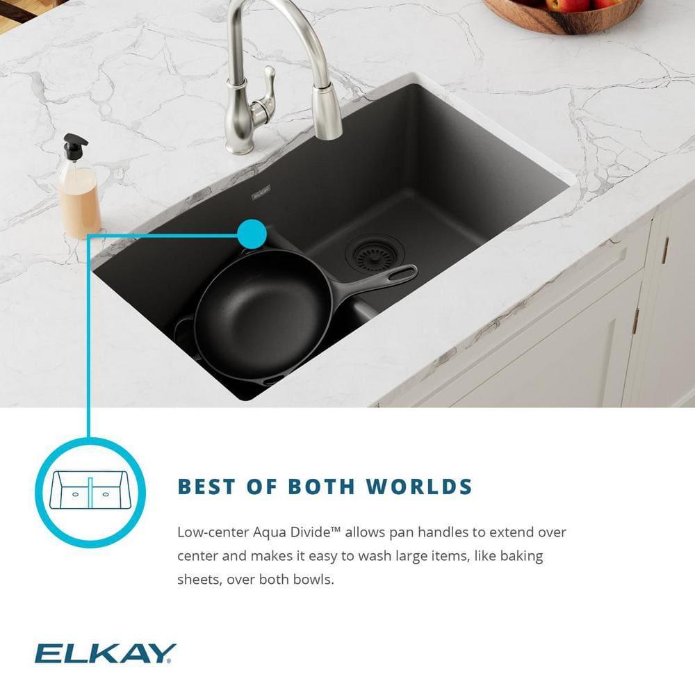 Quartz Classic 33" x 22" x 10" Double Basin Drop-In Kitchen Sink
