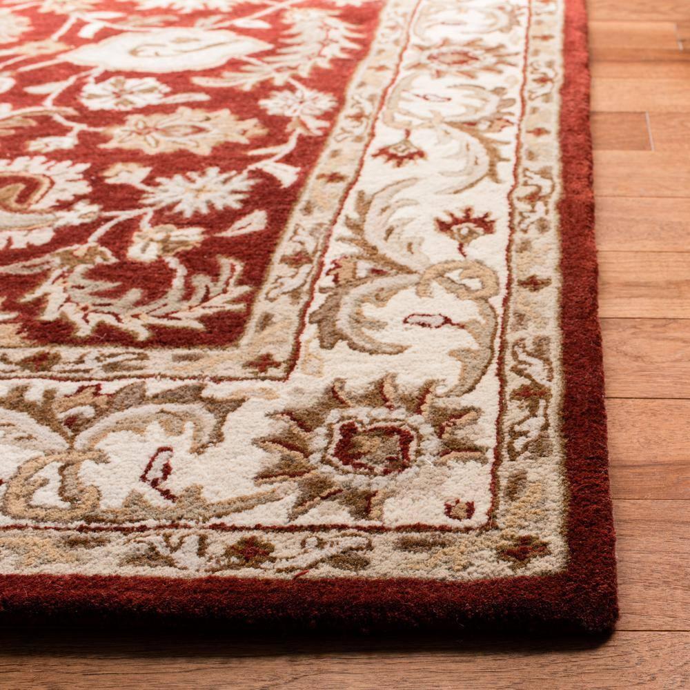 Royalty ROY244 Hand Tufted Area Rug - Red/Ivory - 7'x7' - Safavieh.