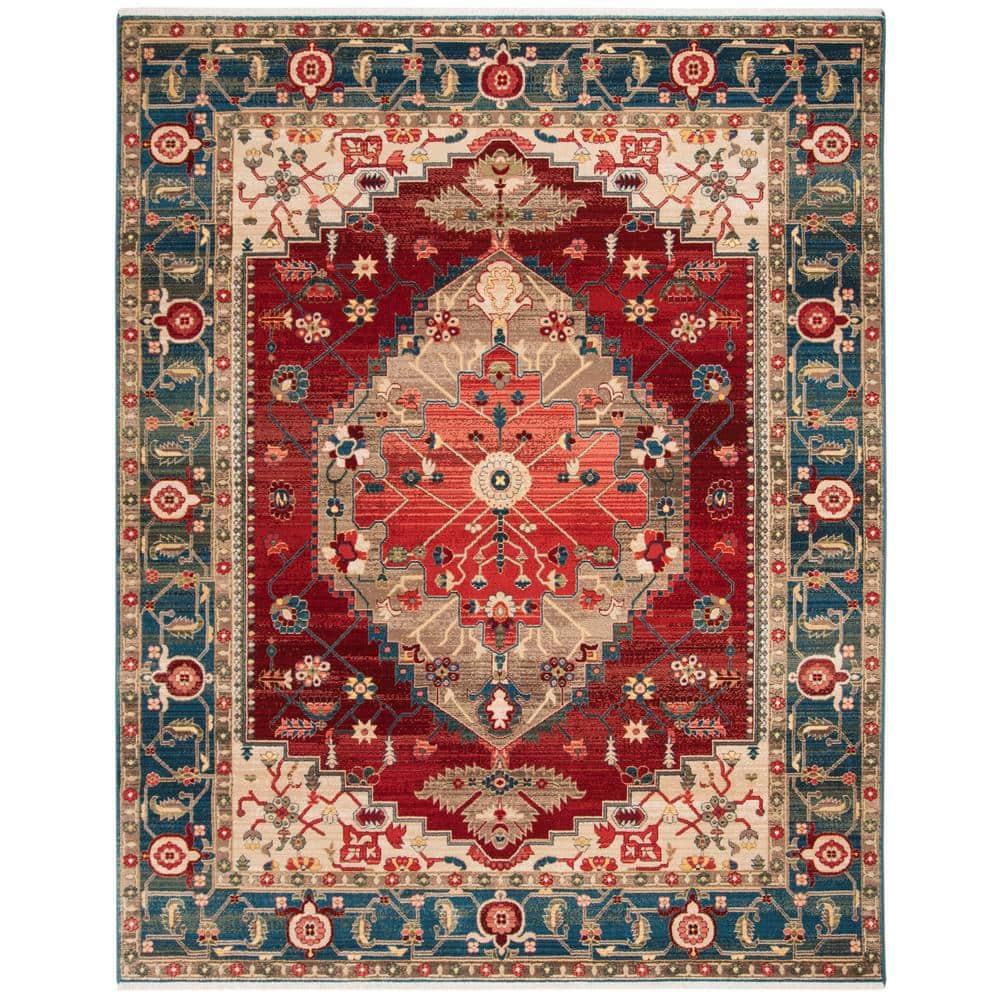 Kashan KSN306 Power Loomed Area Rug - Blue/Red - 8'x10' - Safavieh