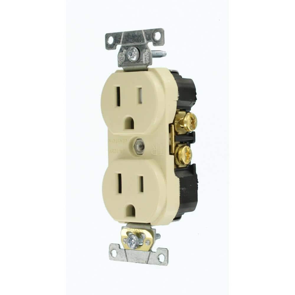 Leviton 15 amps 125 V Duplex Ivory Outlet 5-15R 1 pk
