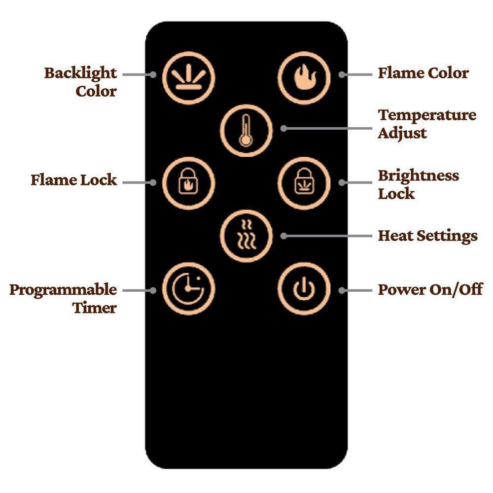 Cambridge Cambridge Wall Mount Electric Fireplace Heater with Remote Control for Indoor Use in Living Room, Bedroom, Home Office