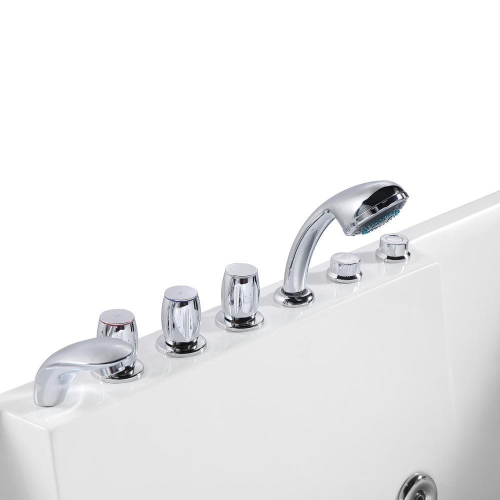 Modern 72'' x 48'' Alcove / Tile In Whirlpool Plastic / Acrylic Bathtub with Faucet