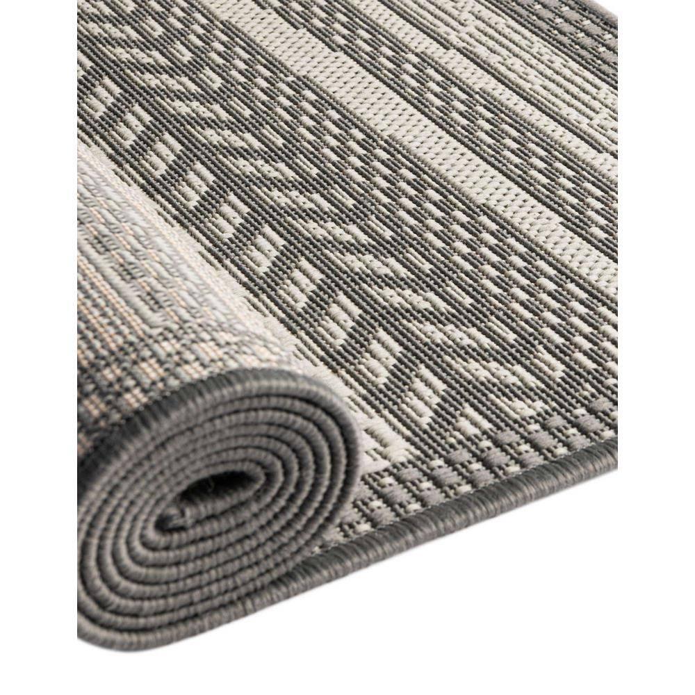 Unique Loom Outdoor Border Collection Area Rug - Lines (6' 1" Square Gray/Silver)