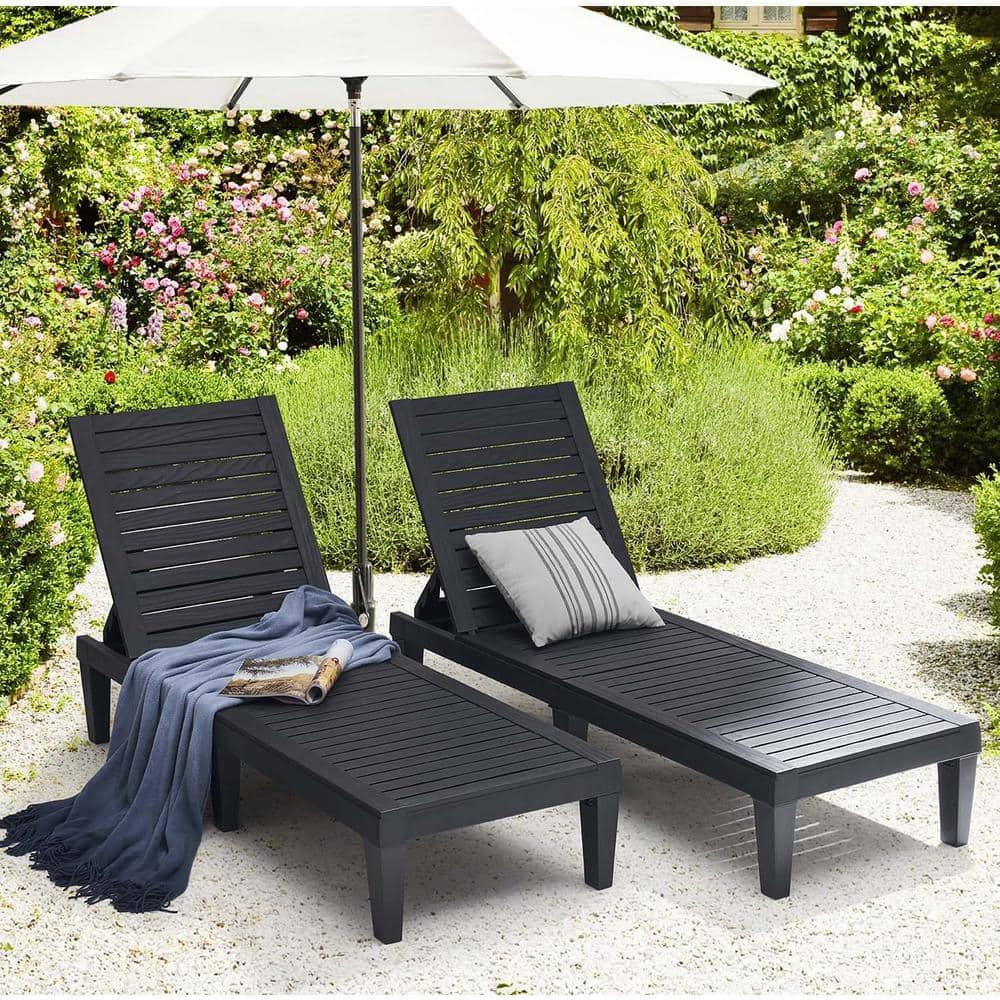 Nestl Nestl Waterproof, Lightweight, and Adjustable Outdoor Polyresin Chaise Lounge Chair Set (Set of 2)