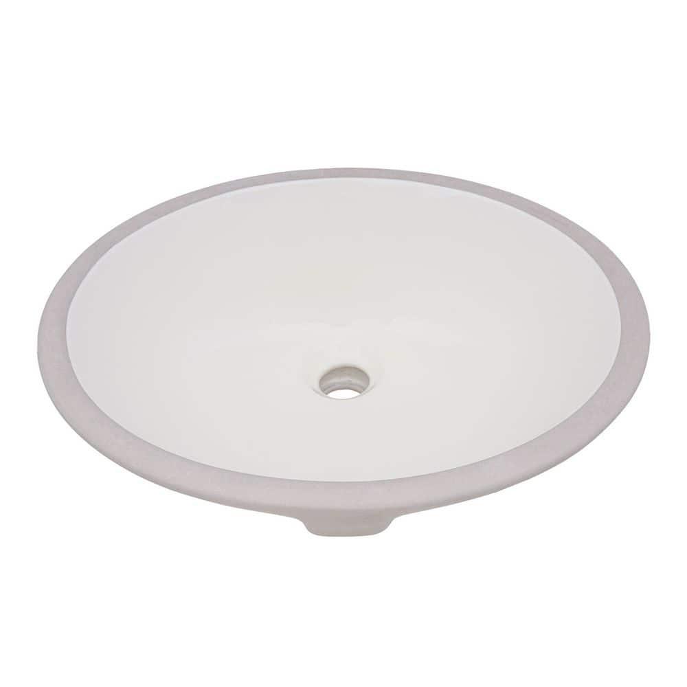 Ruvati 16 x 13 inch Undermount Bathroom Sink Oval Porcelain Ceramic with Overflow