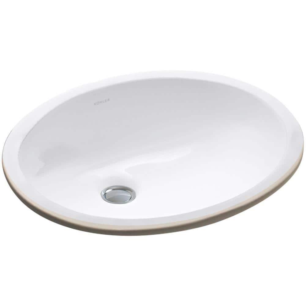 Caxton® Ceramic Oval Undermount Bathroom Sink with Overflow