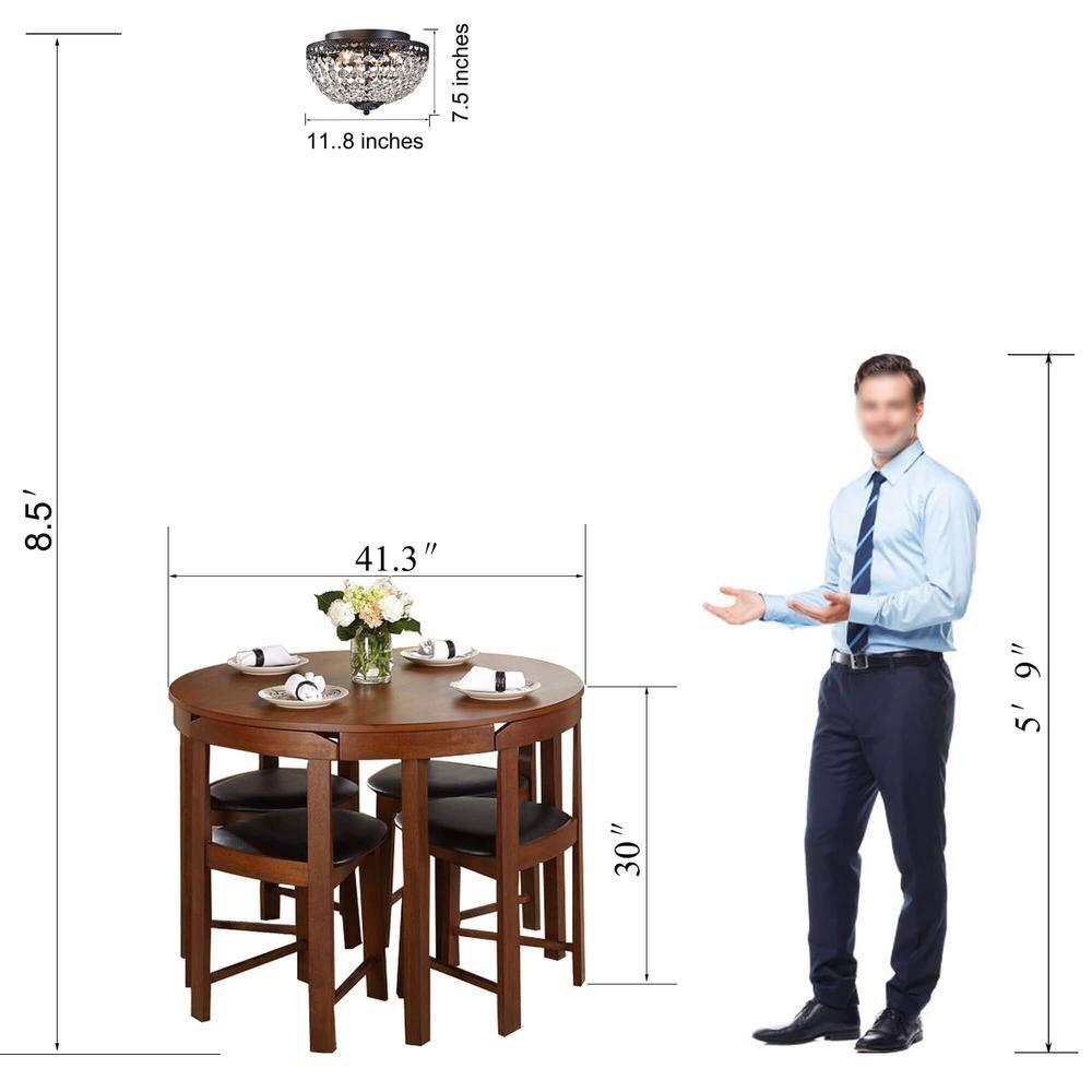 The Lighting Store Antique Black Rita Crystal Flush Mount Chandelier