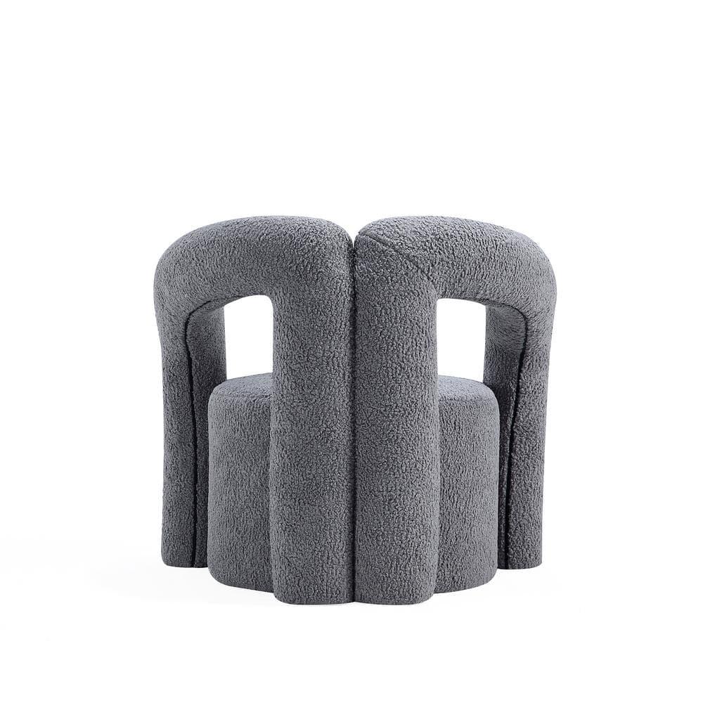 Manhattan Comfort Darian Modern Boucle Upholstered Accent Chair Gray: Pine Frame, Foam Cushion, No Assembly Required