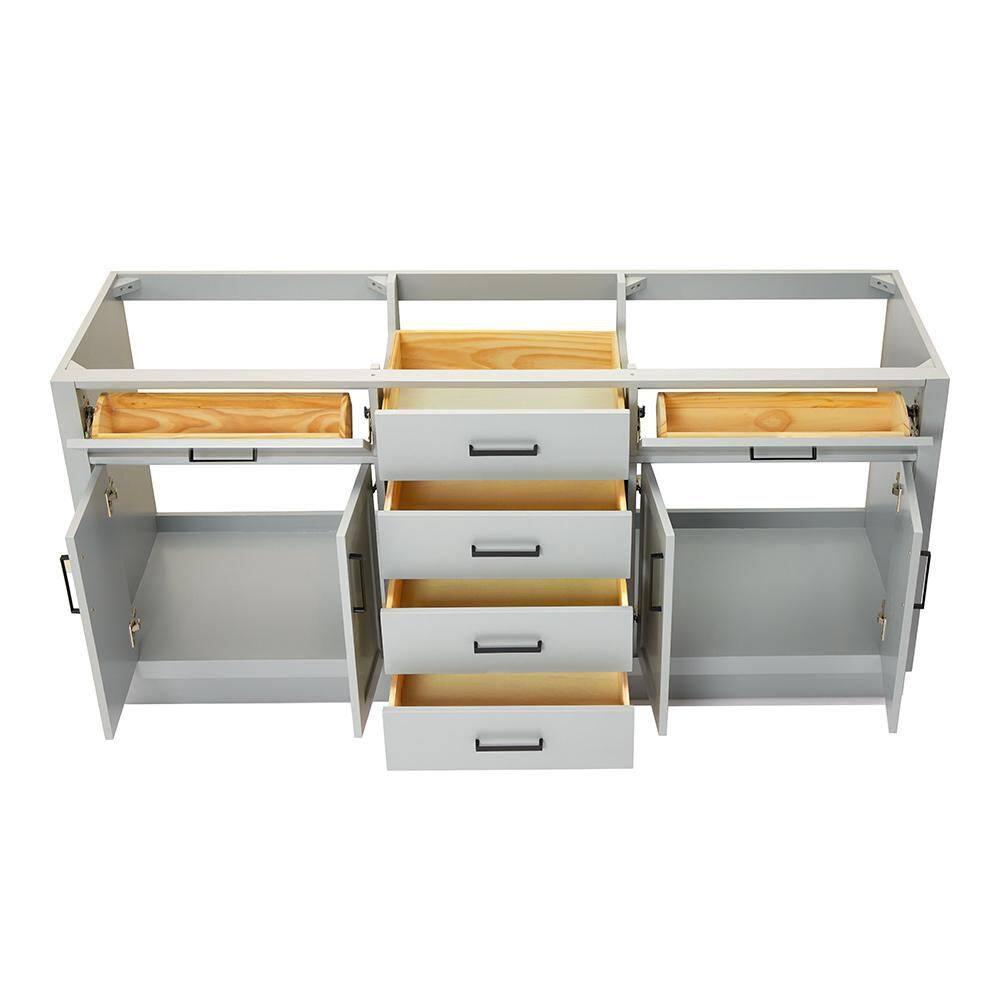 Ariel T072d-Bc Hepburn 72" Double Free Standing Vanity Cabinet Only - Grey