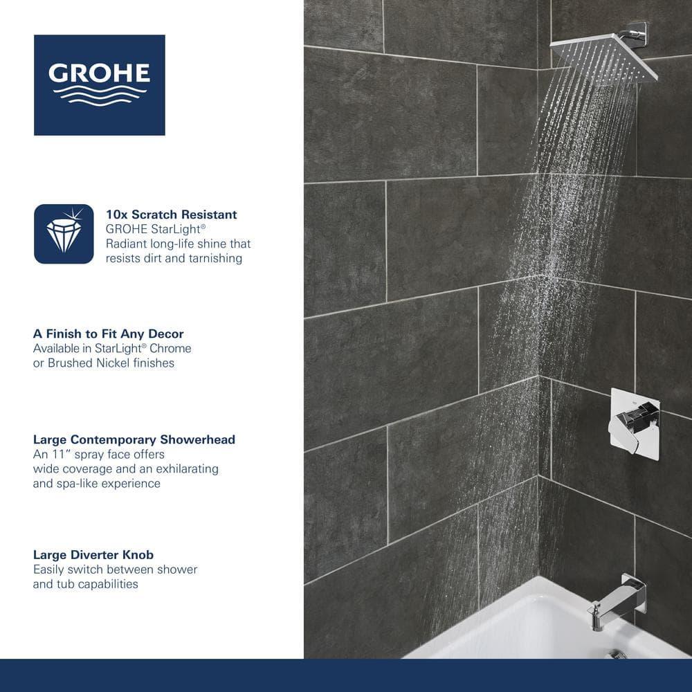 GROHE 35097000 Tallinn Single Handle 1 Spray Bathtub Shower Faucet in Starlight Chrome
