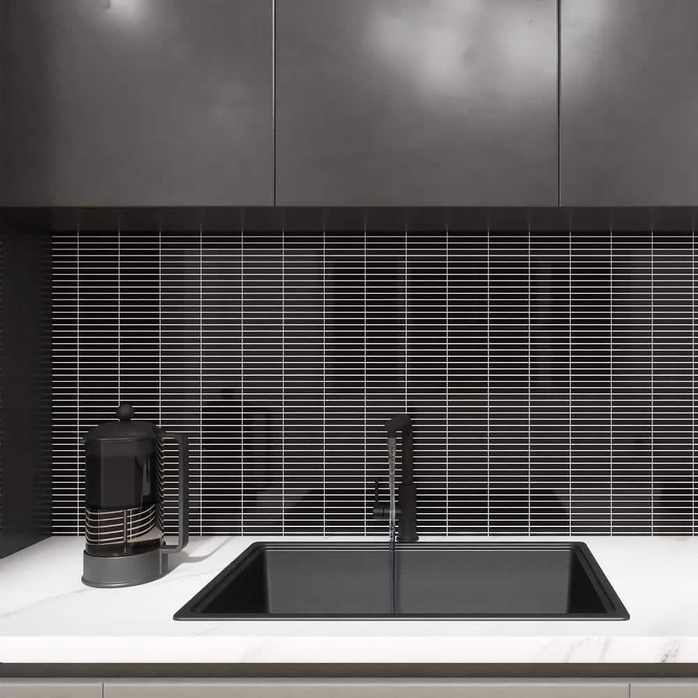 Monogram Stacked 11.19 In. X 11.9 In. Glossy Porcelain Mosaic Floor And Wall Tile (0.92 Sq. Ft. / Each)