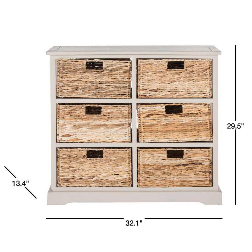 Keenan 6 Basket Storage Chest - AMH5740 - Vintage Grey - Safavieh Couture