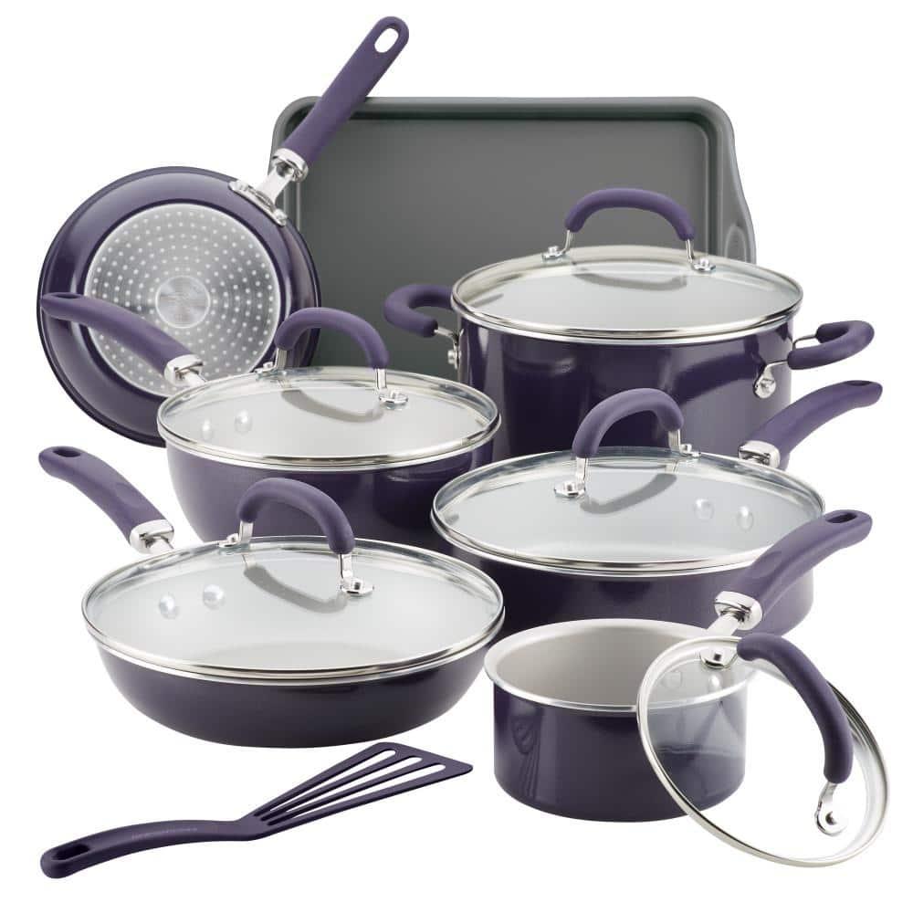 Rachael Ray Rachael Ray Create Delicious Aluminum Nonstick Cookware Induction Cookware Set, 13-Piece