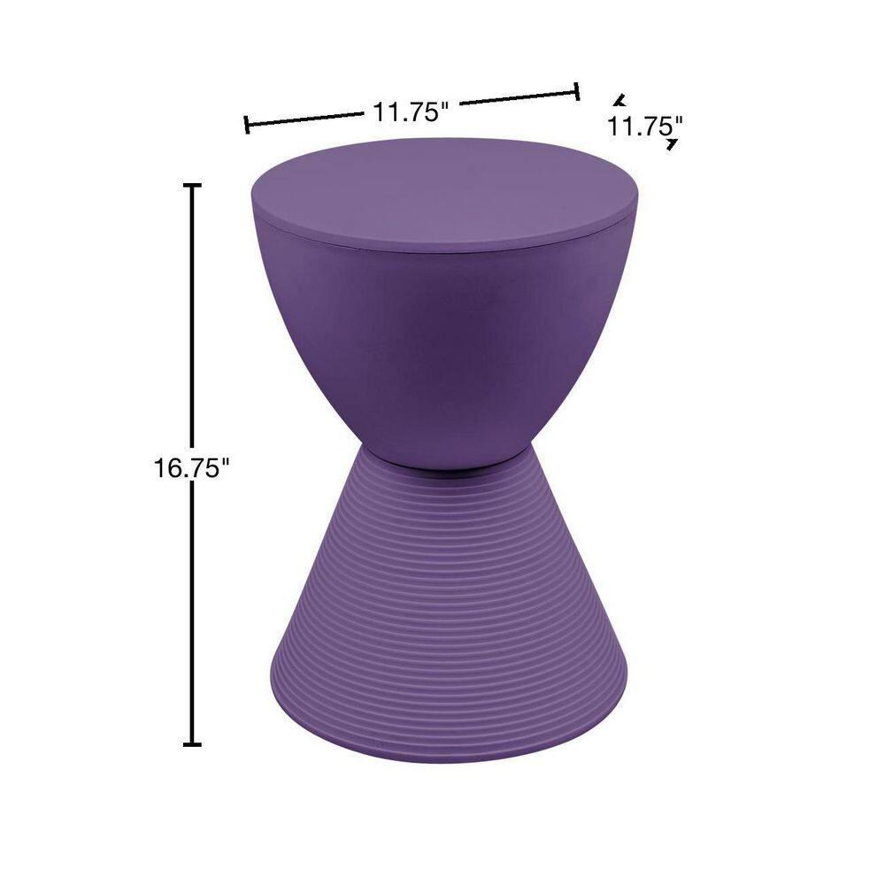 LeisureMod Boyd Side Table With Storage in Purple