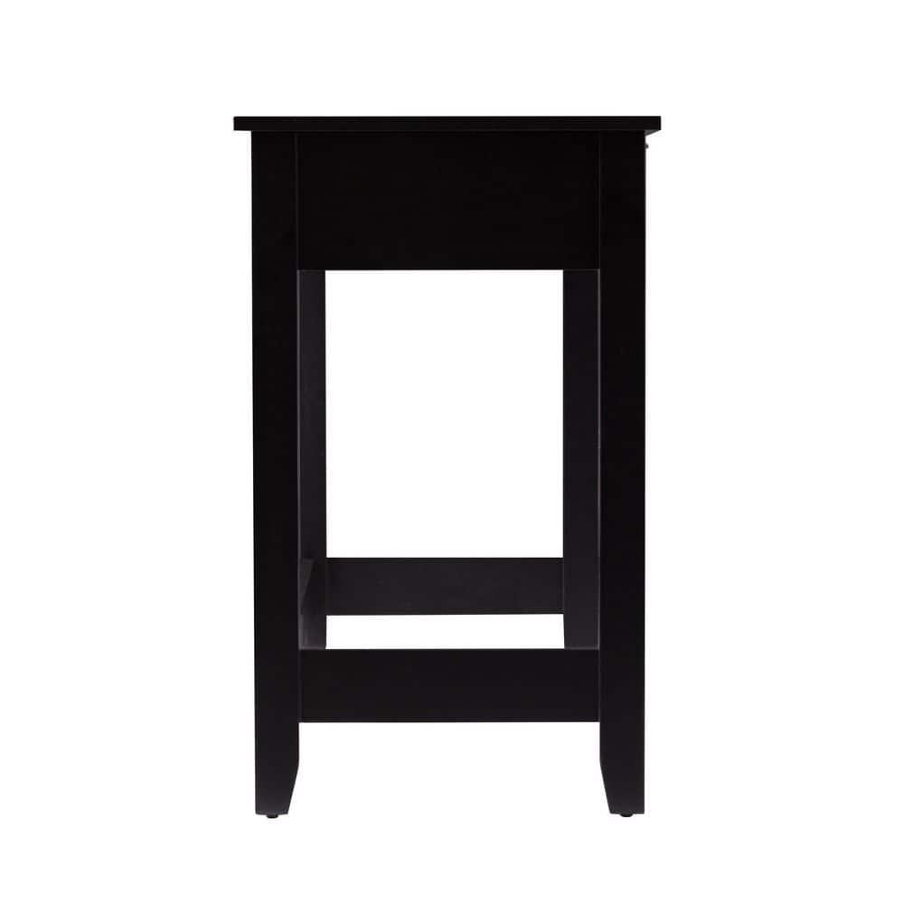 Chekshire Storage Console Black/Natural - Holly & Martin: Transitional Style, Metal Frame, Wood Top, Entryway Furniture with Drawer