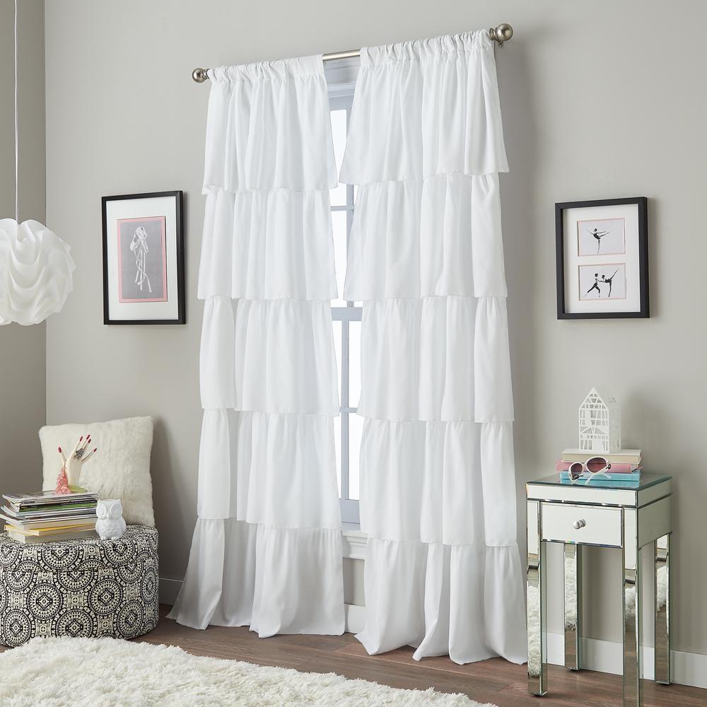 Red Barrel Studio® Flounced Solid Color Semi-Sheer Rod Pocket Single Curtain Panel