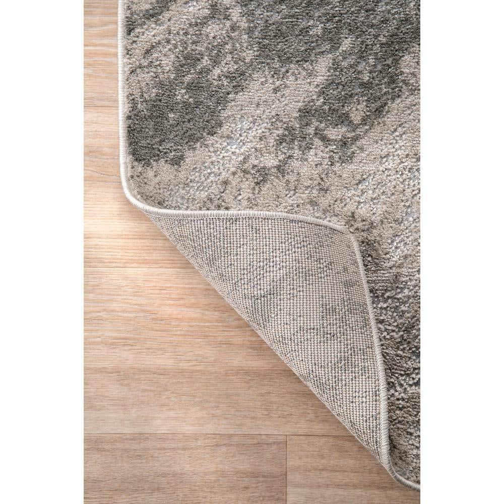 Nuloom Cyn Abstract 8 Square Indoor Area Rug for Living Room Bedroom Dining Room Kitchen, Silver/Ivory