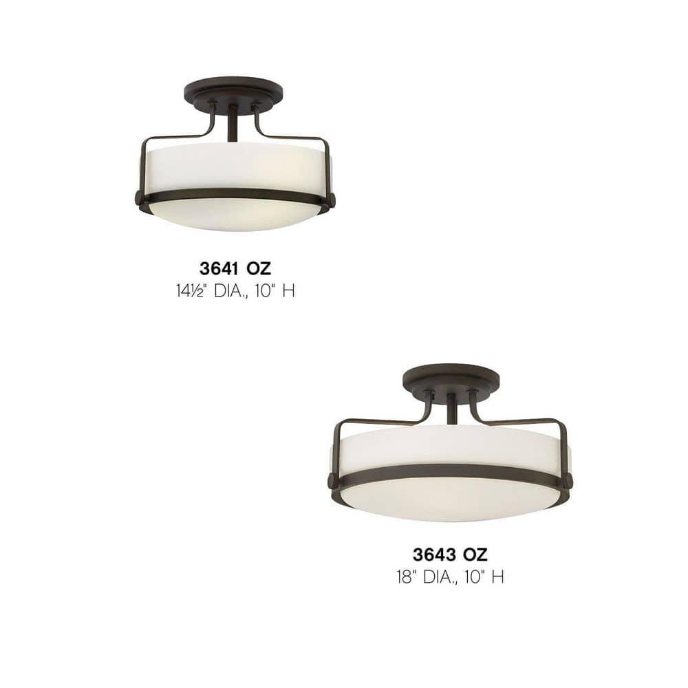 Harper 14.5-in 3-Light Semi-Flush Mount Retro Ceiling Light