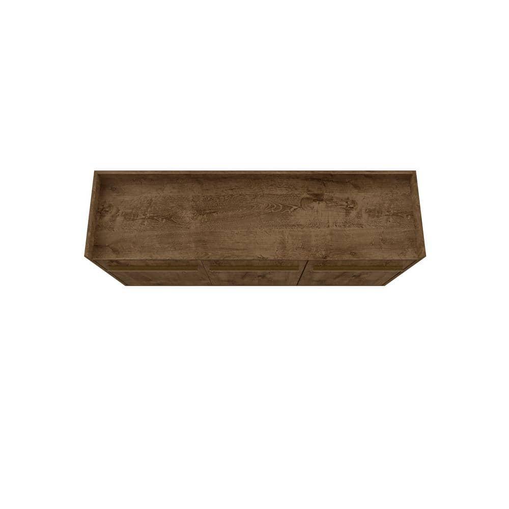 53.54" Bradley Buffet Stand Rustic Brown - Manhattan Comfort: Mid-Century Modern Sideboard, Fixed Shelves