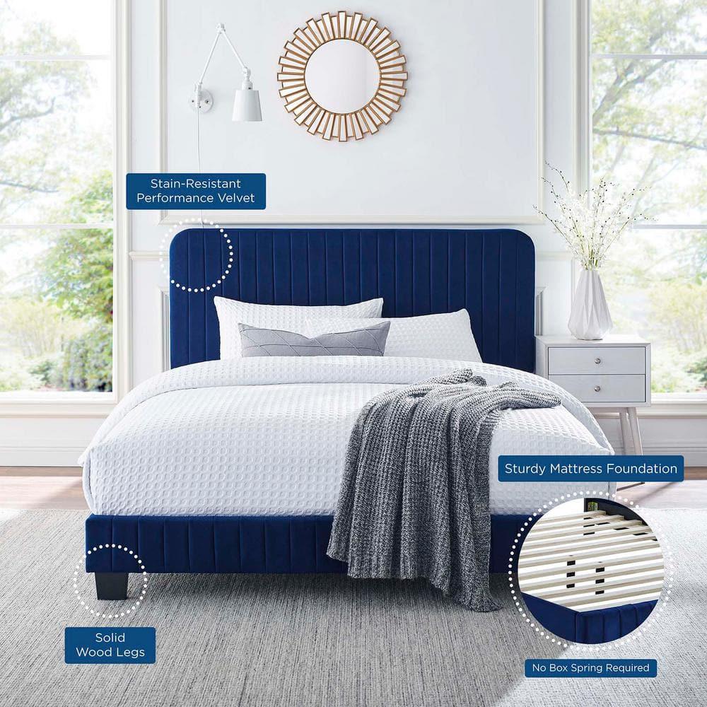 Modway Celine Channel Tufted Performance Velvet Twin Platform Bed