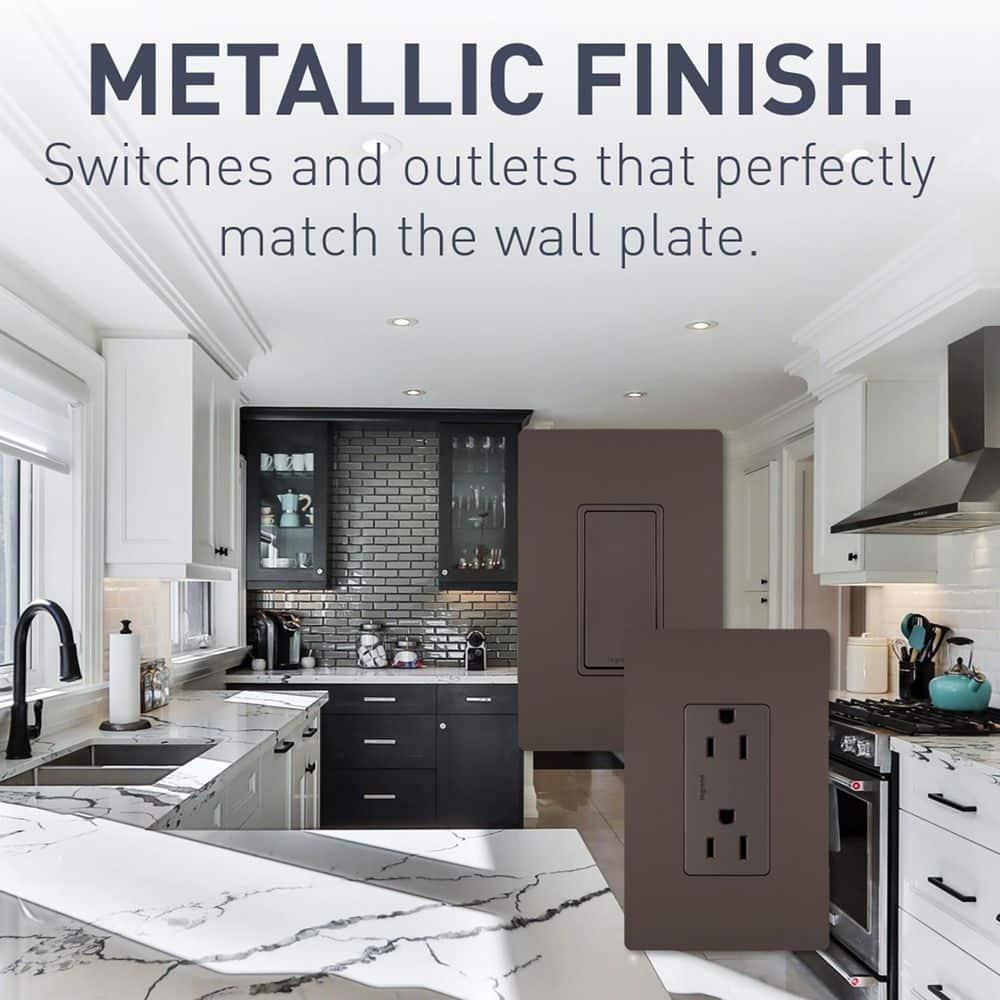 Dark Bronze 1-Gang Screwless Polycarbonate Wall Plate