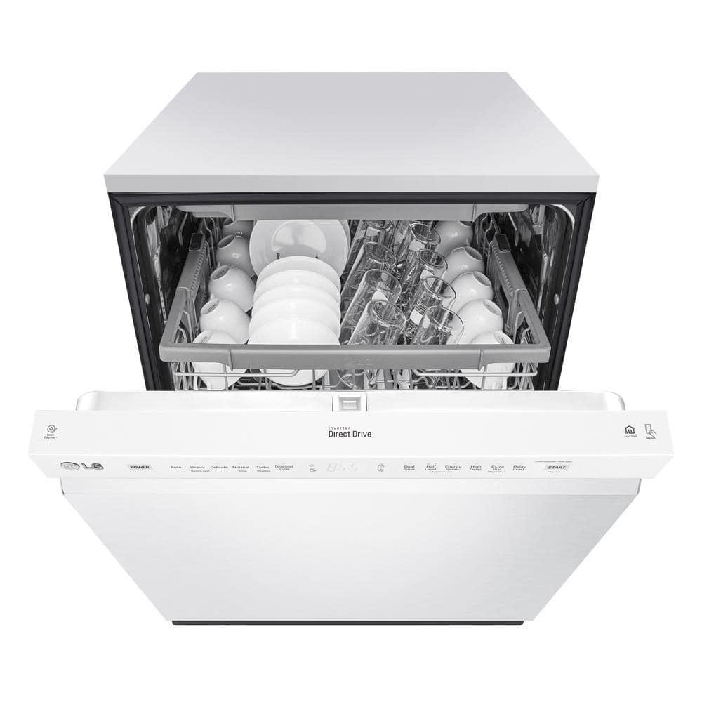 LG 24 in. PrintProof Stainless Steel Front Control Dishwasher with QuadWash, 3rd Rack & Dynamic Dry, 48 dBA